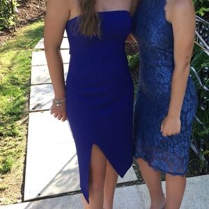 Lulu's Strapless Blue Dress